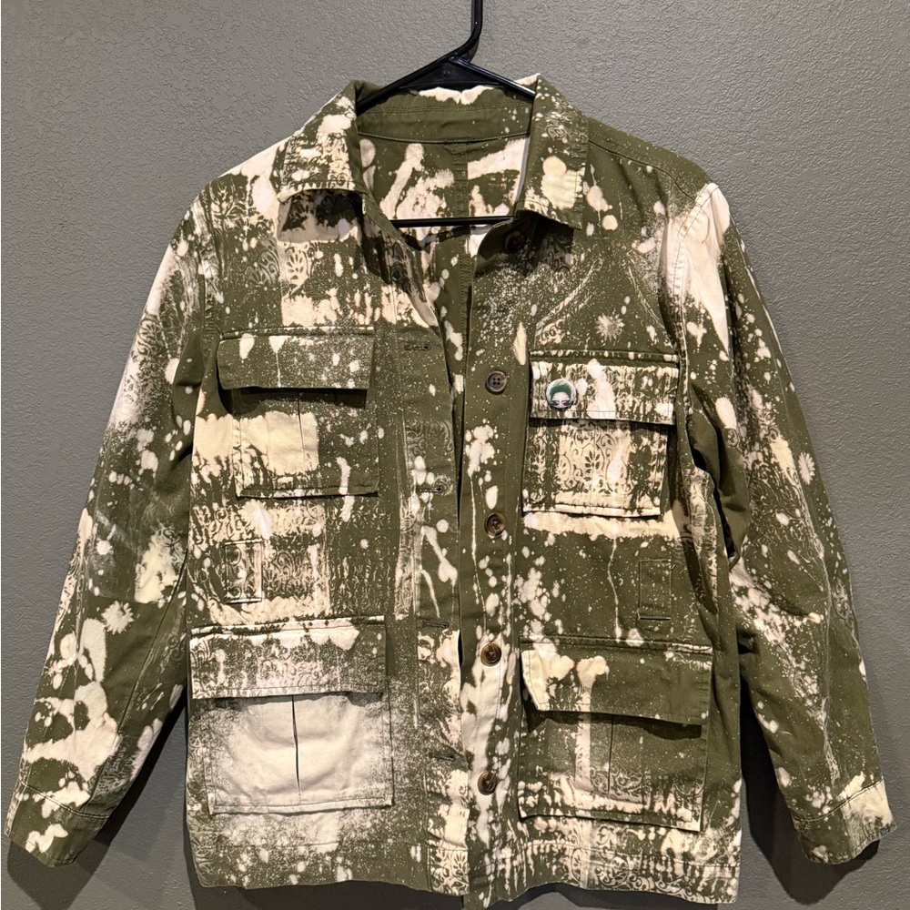 Green and White Splatter Jacket